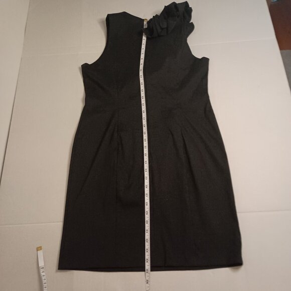 S.L. Fashions Black Dress with Rosette Adorned V-Neck and Back Women's Size 14 - Picture 14 of 16